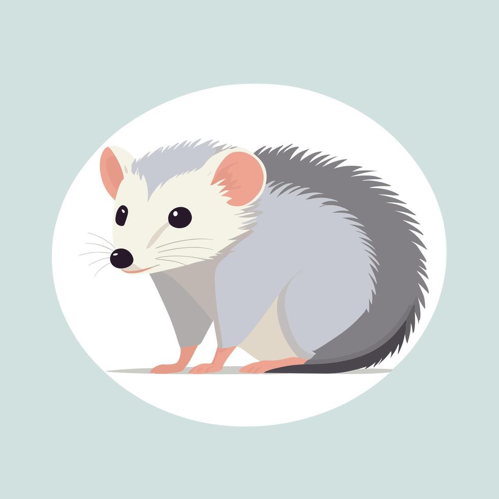 Opossum cartoon illustration clip art vector design