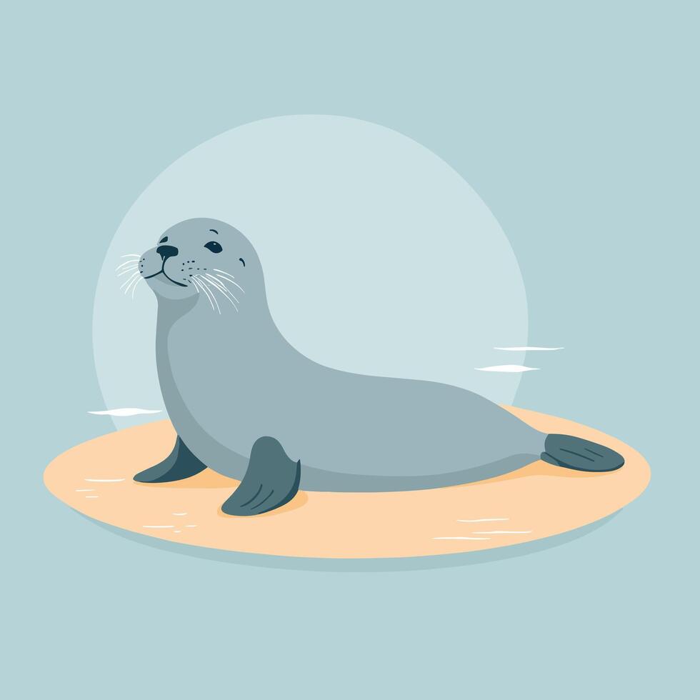 Cartoon seal cute vector illustration