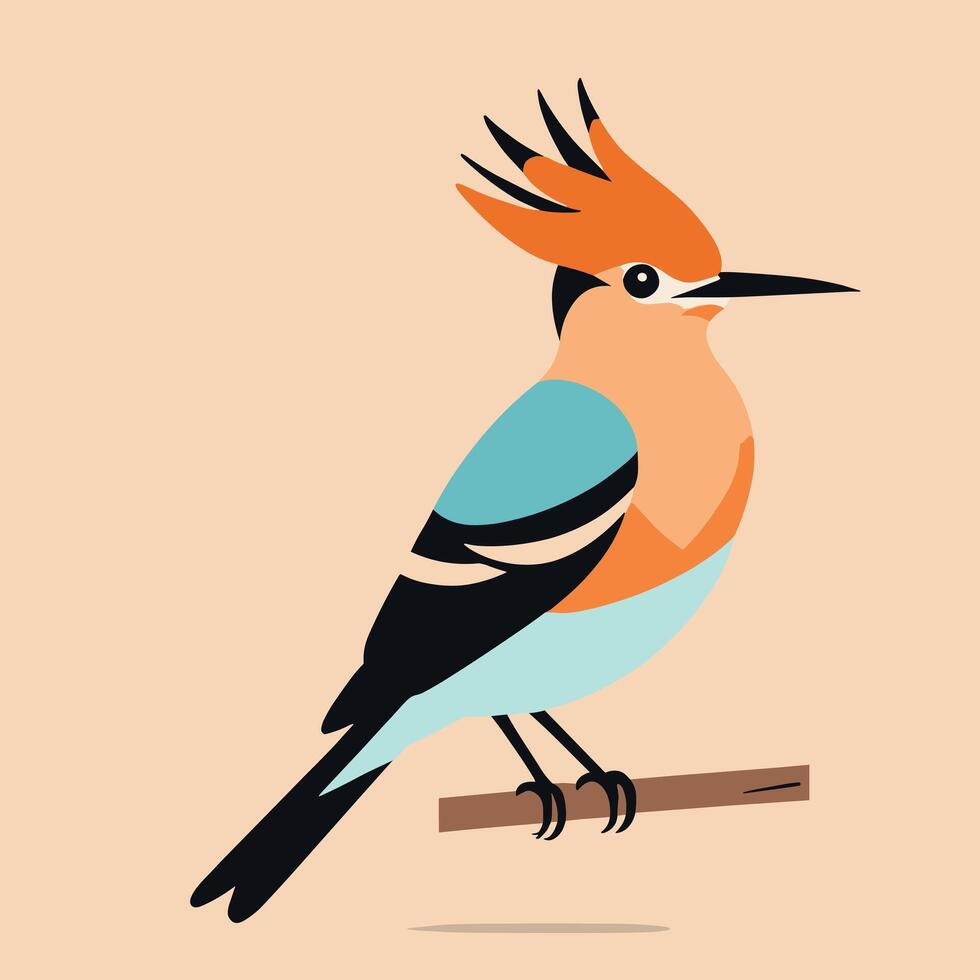 Hoopoe cartoon illustration clip art vector design