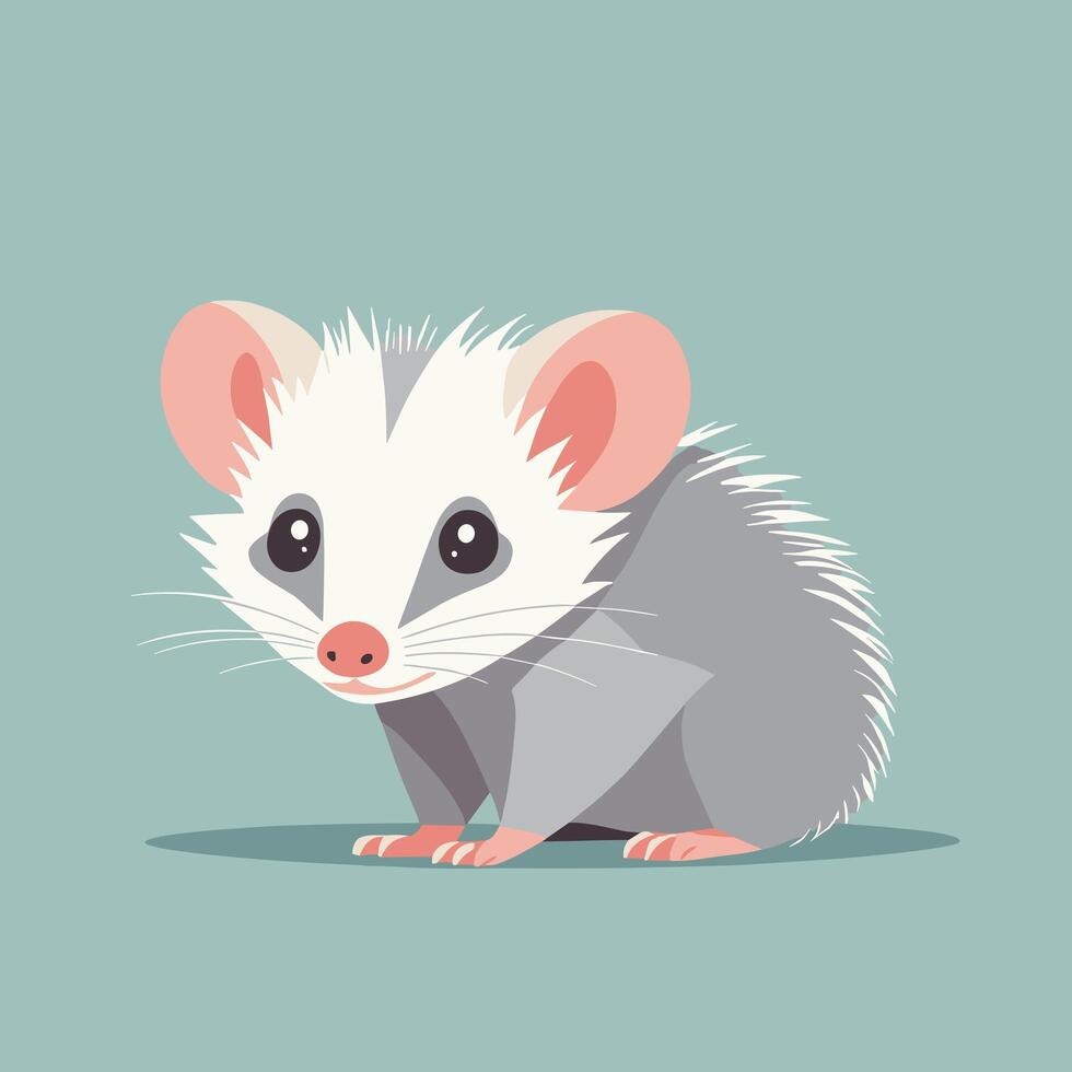 Opossum cartoon illustration clip art vector design
