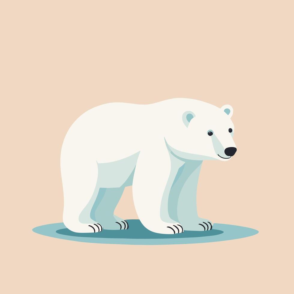 Polar bear cartoon illustration clip art vector design