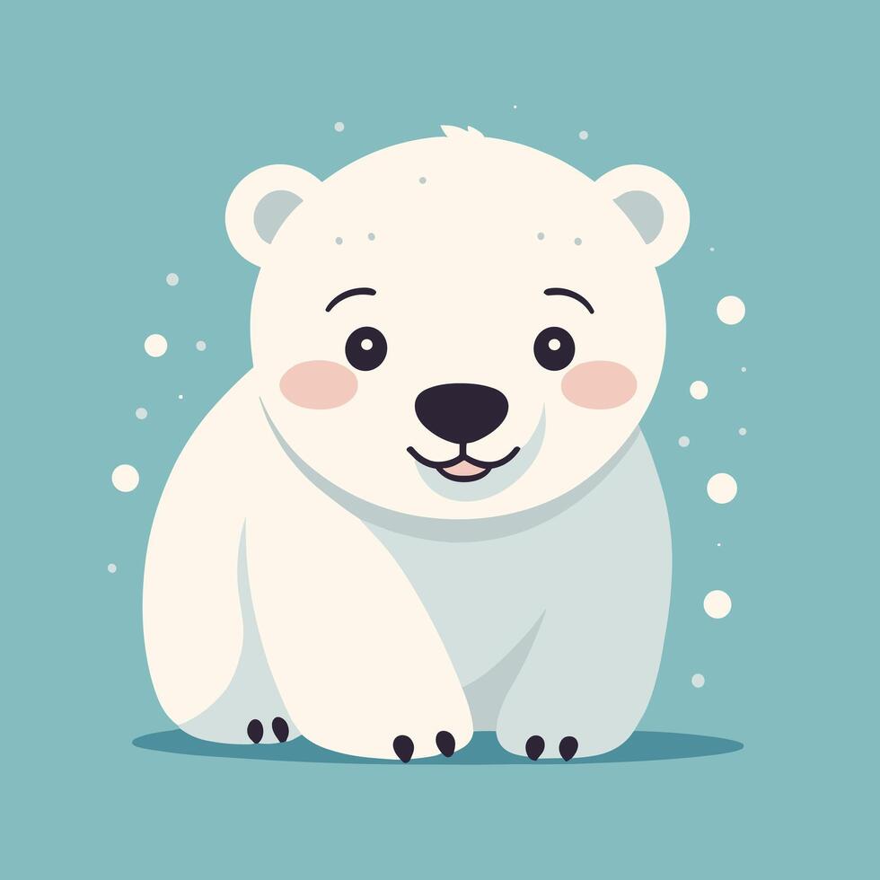 Polar bear cartoon illustration clip art vector design