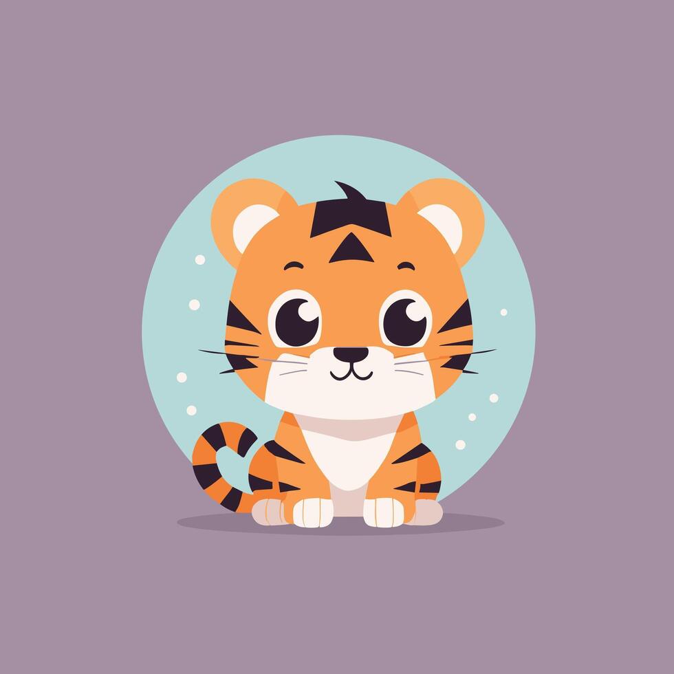Tiger cartoon illustration clip art vector design