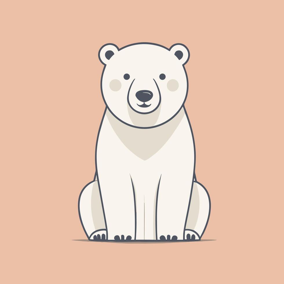 Polar bear cartoon illustration clip art vector design