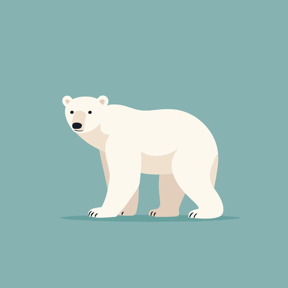 Polar bear cartoon illustration clip art vector design