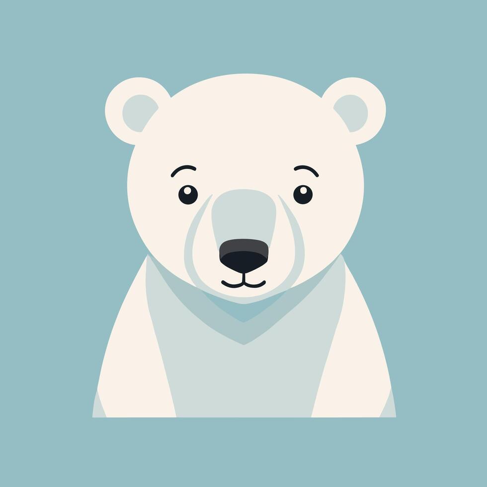 Polar bear cartoon illustration clip art vector design