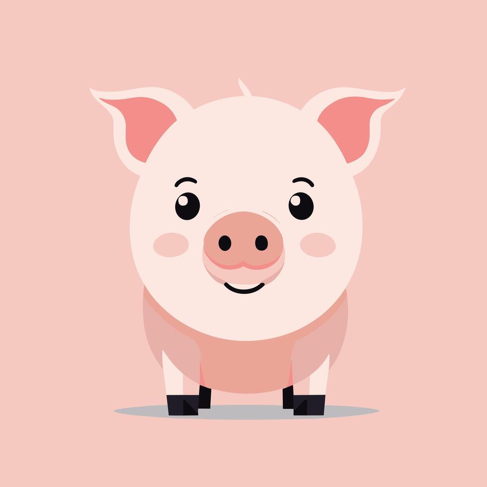 Pig cartoon illustration clip art vector design