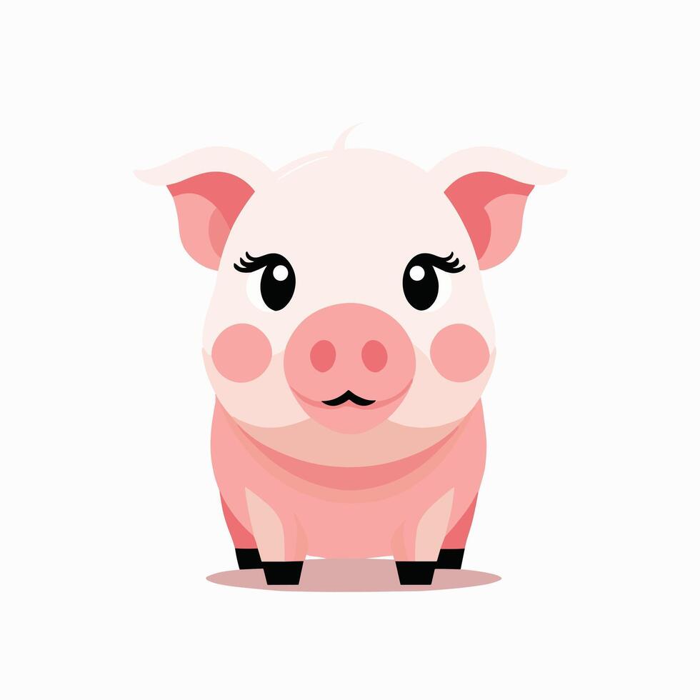 Pig cartoon illustration clip art vector design