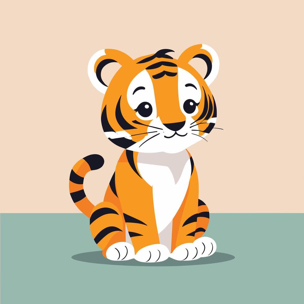 Tiger cartoon illustration clip art vector design