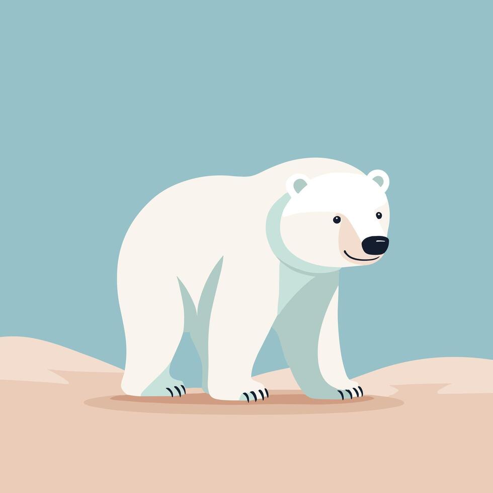 Polar bear cartoon illustration clip art vector design