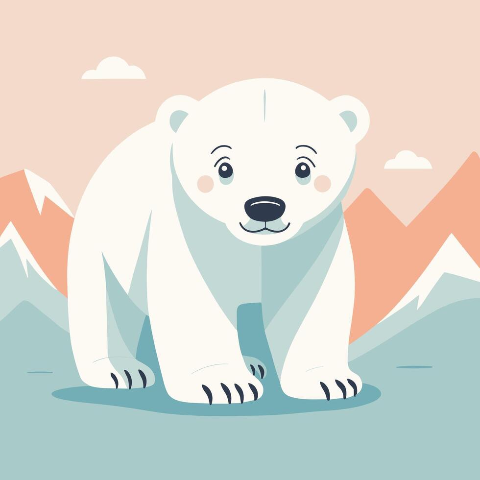 polar oso dibujos animados ilustración acortar Arte vector diseño