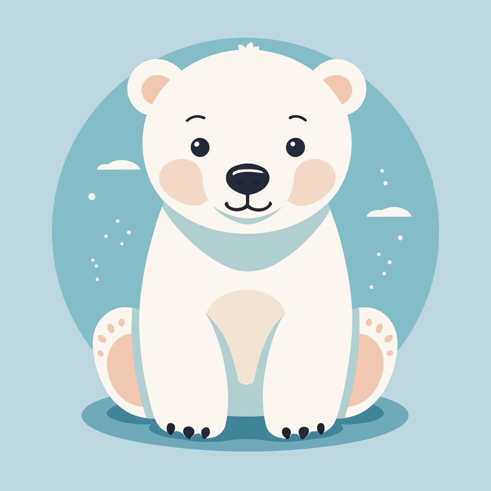 Polar bear cartoon illustration clip art vector design