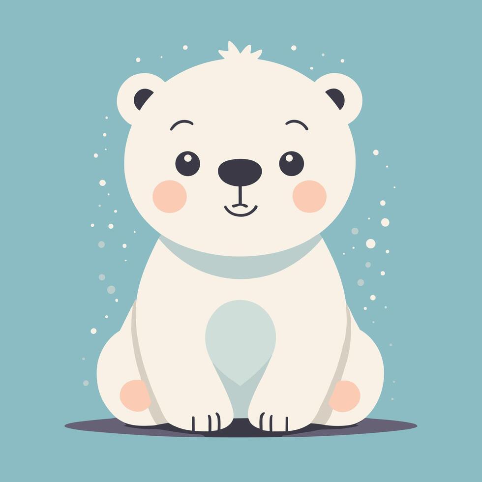 Polar bear cartoon illustration clip art vector design