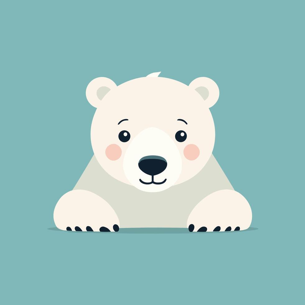 Polar bear cartoon illustration clip art vector design