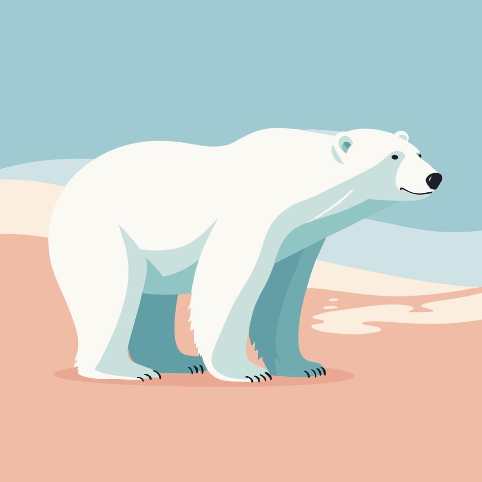 Polar bear cartoon illustration clip art vector design