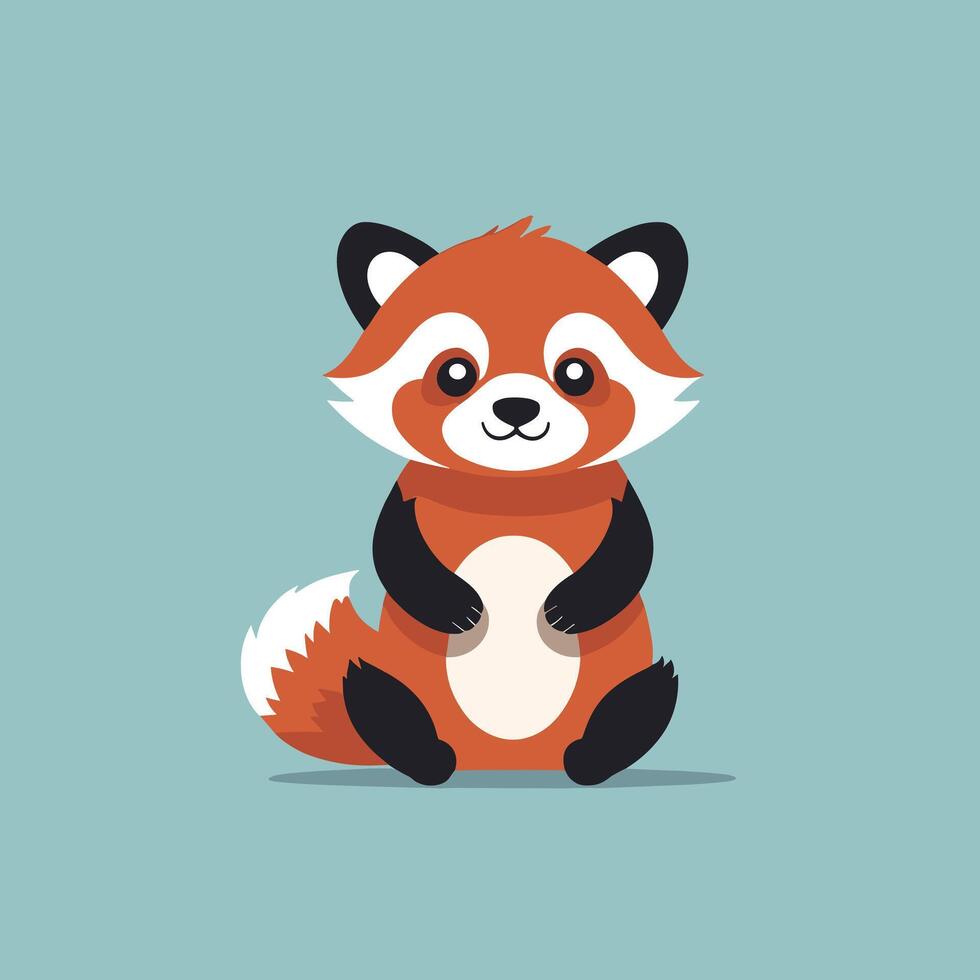 rojo panda dibujos animados ilustración acortar Arte vector diseño