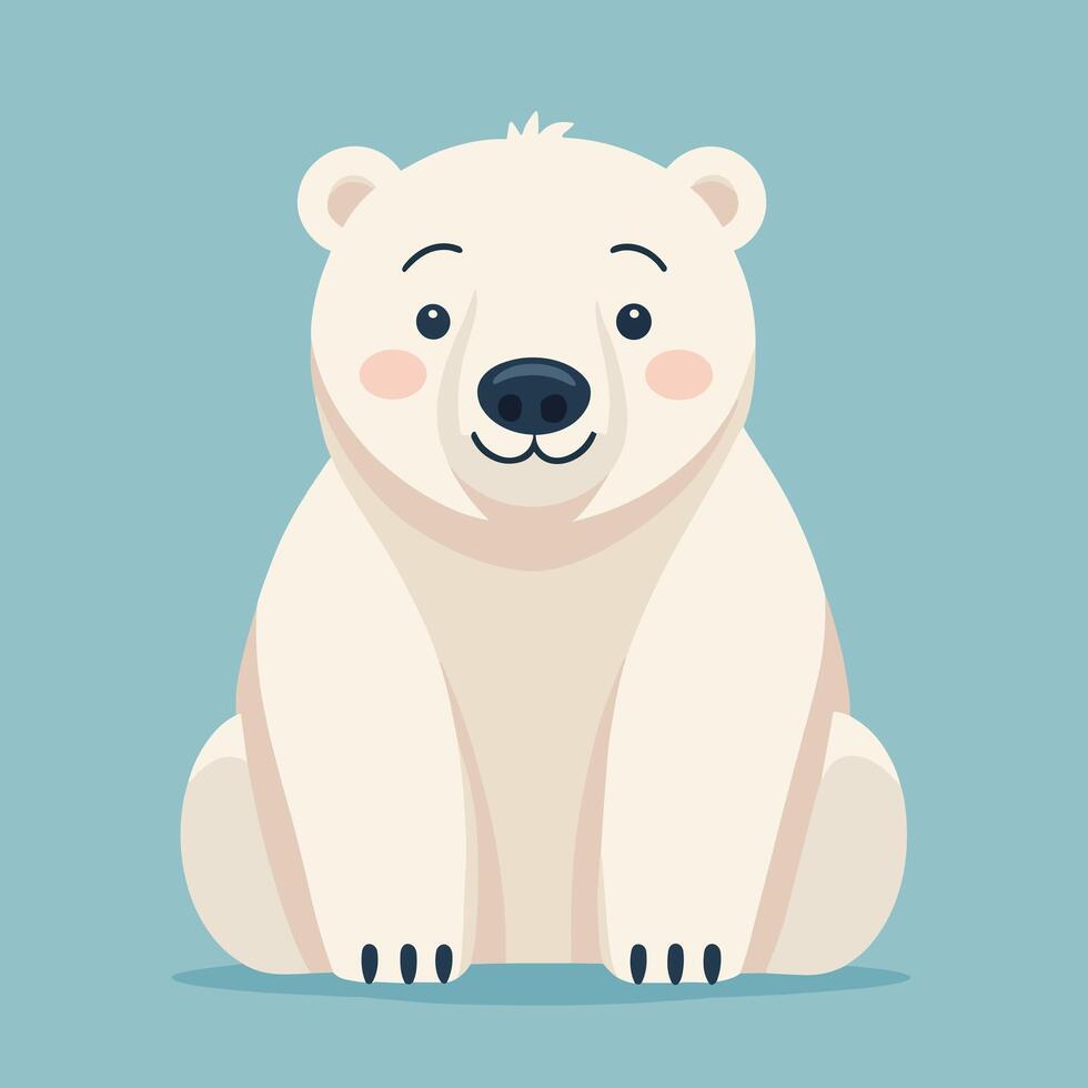 Polar bear cartoon illustration clip art vector design