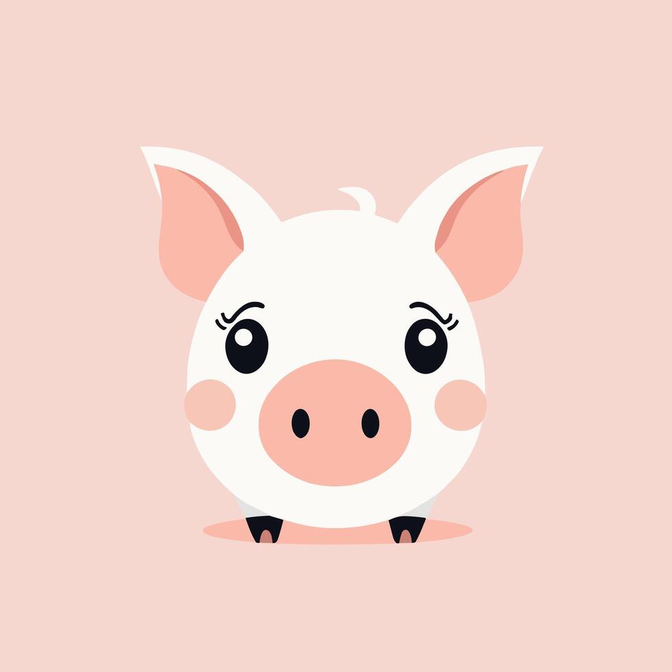 Pig cartoon illustration clip art vector design