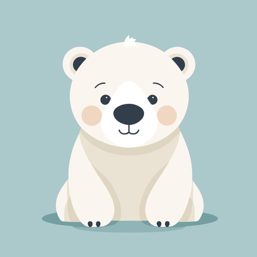 Polar bear cartoon illustration clip art vector design