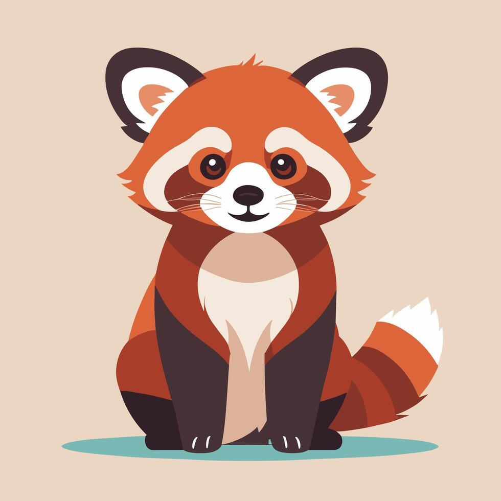 Red panda cartoon illustration clip art vector design