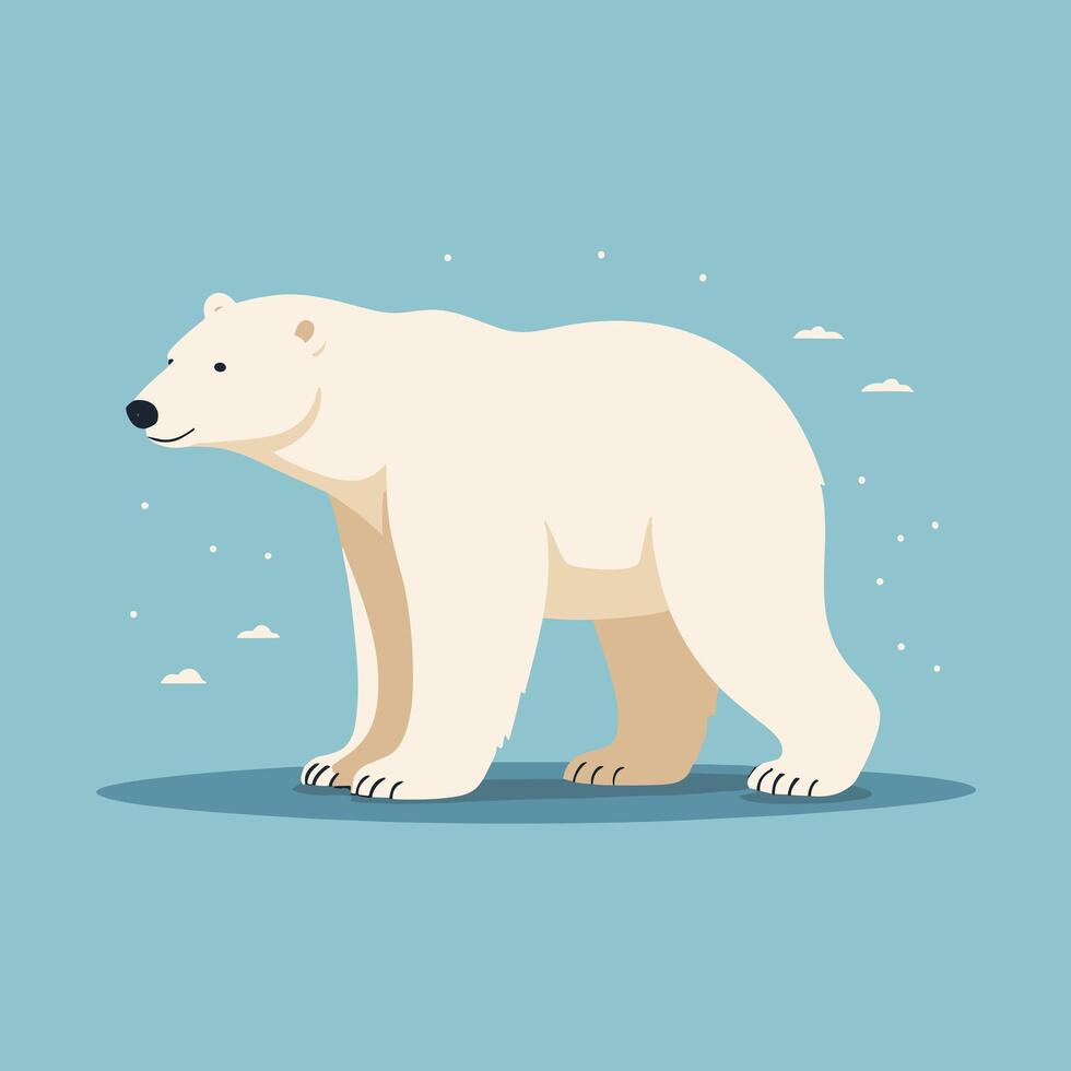 Polar bear cartoon illustration clip art vector design