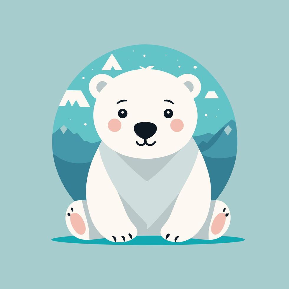 polar oso dibujos animados ilustración acortar Arte vector diseño