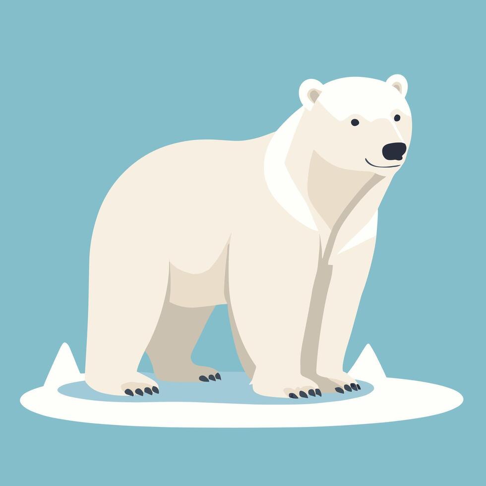 Polar bear cartoon illustration clip art vector design