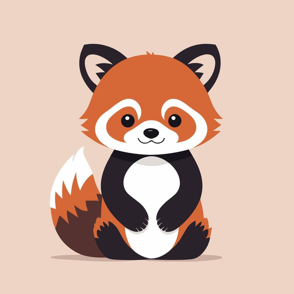 Red panda cartoon illustration clip art vector design