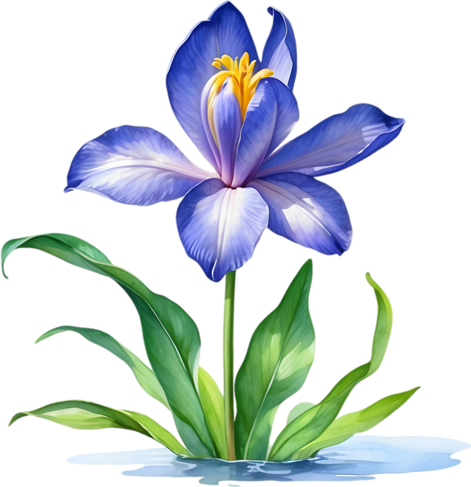 AI generated Watercolor painting of a Water Hyacinth flower. png