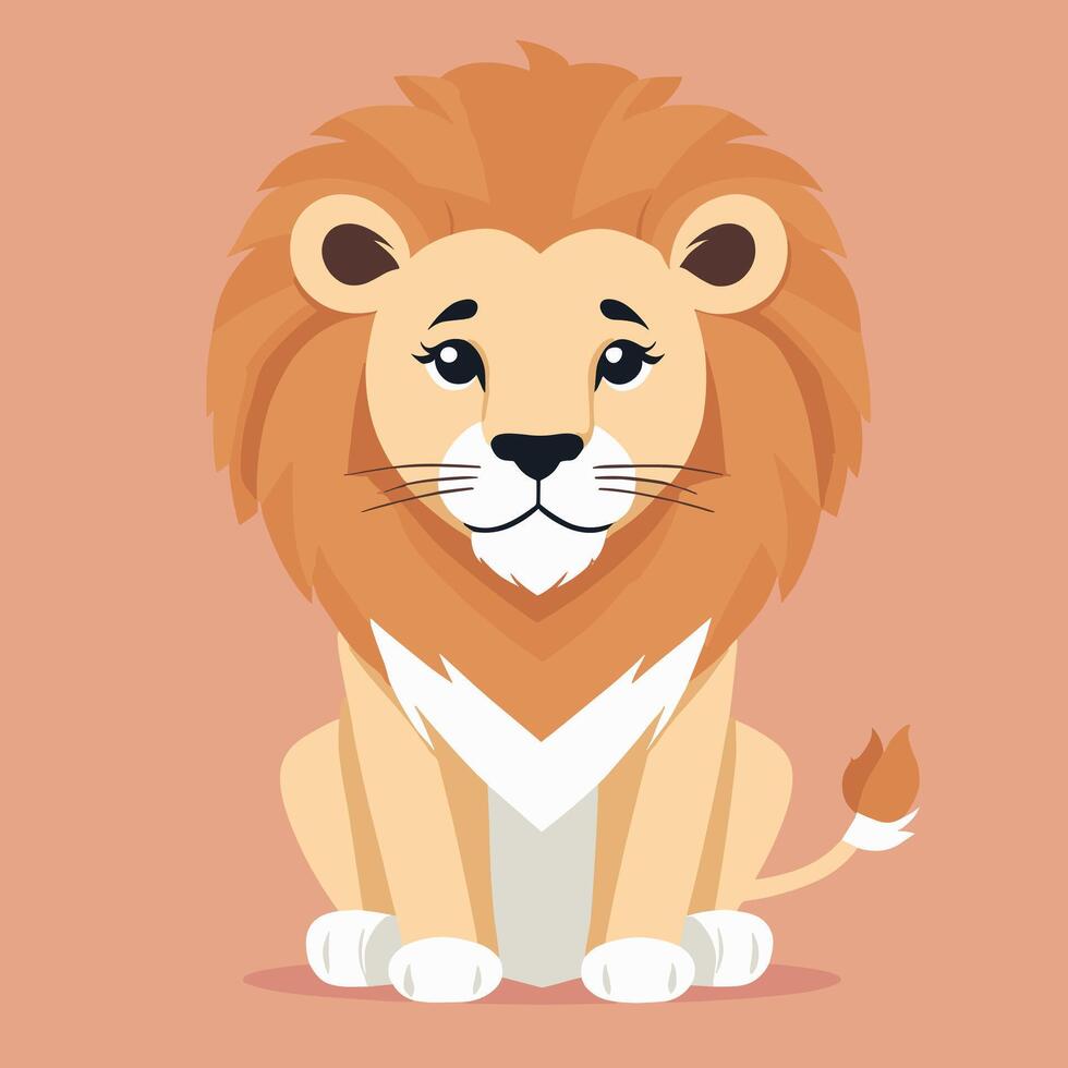 Lion cartoon illustration clip art vector design