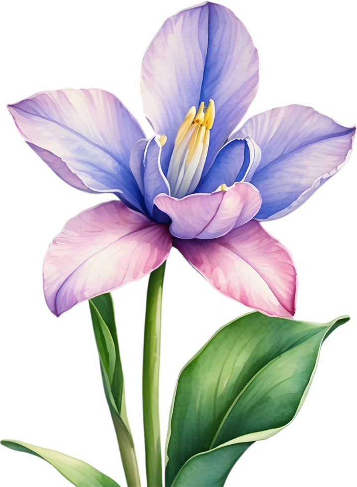 AI generated Watercolor painting of a Water Hyacinth flower. png