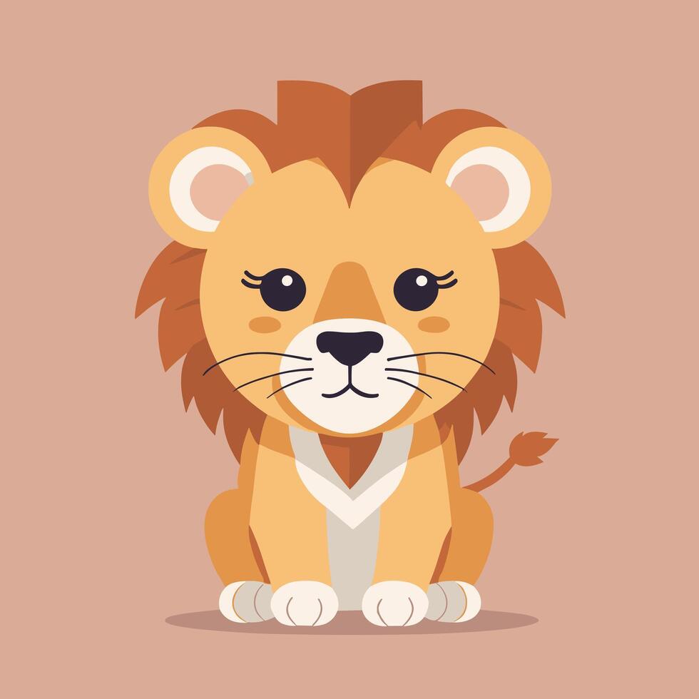 Lion cartoon illustration clip art vector design