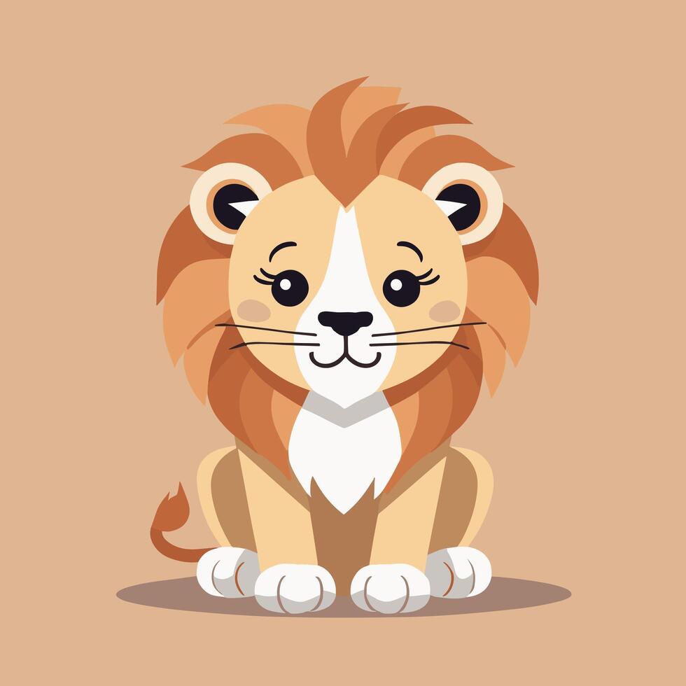 Lion cartoon illustration clip art vector design
