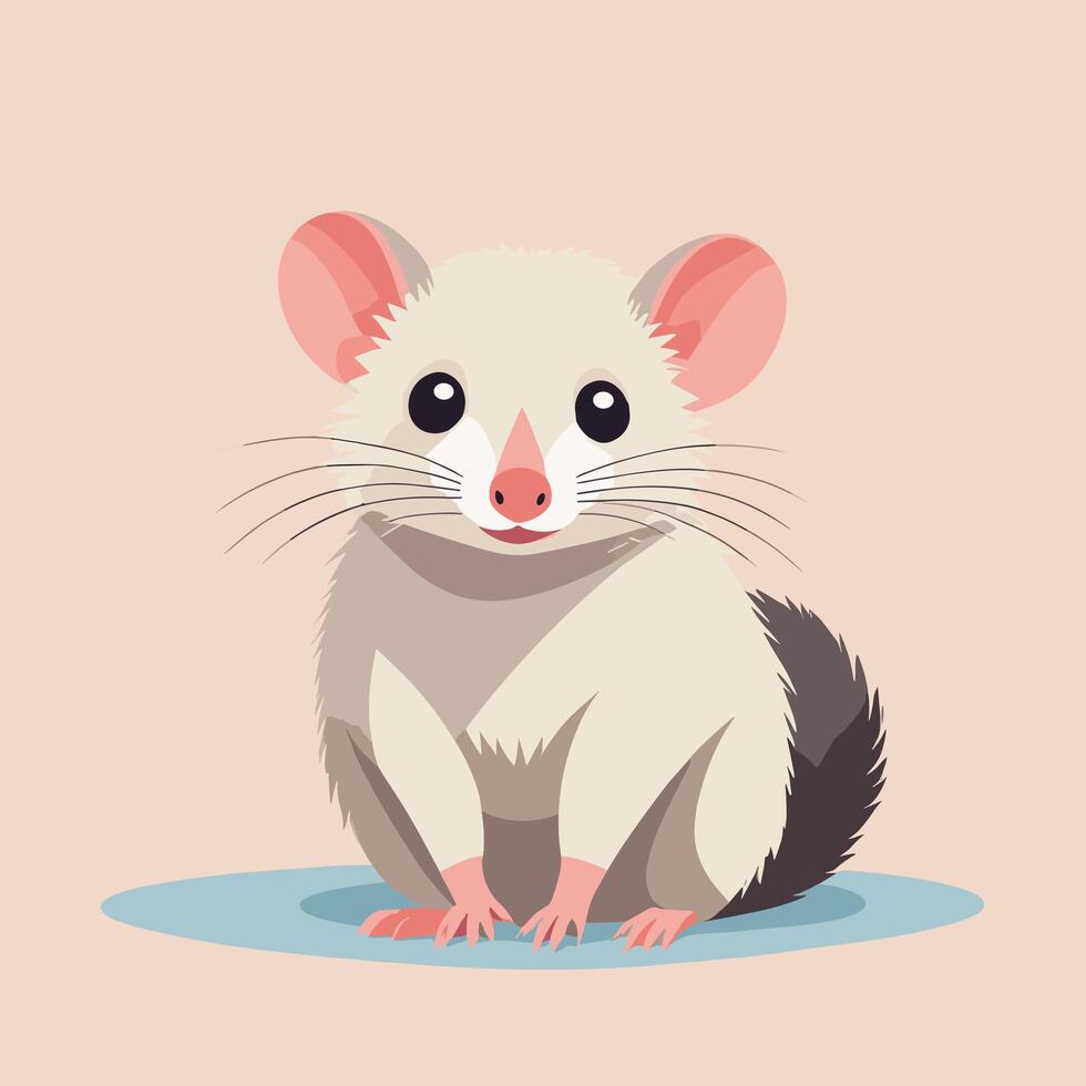 Opossum cartoon illustration clip art vector design