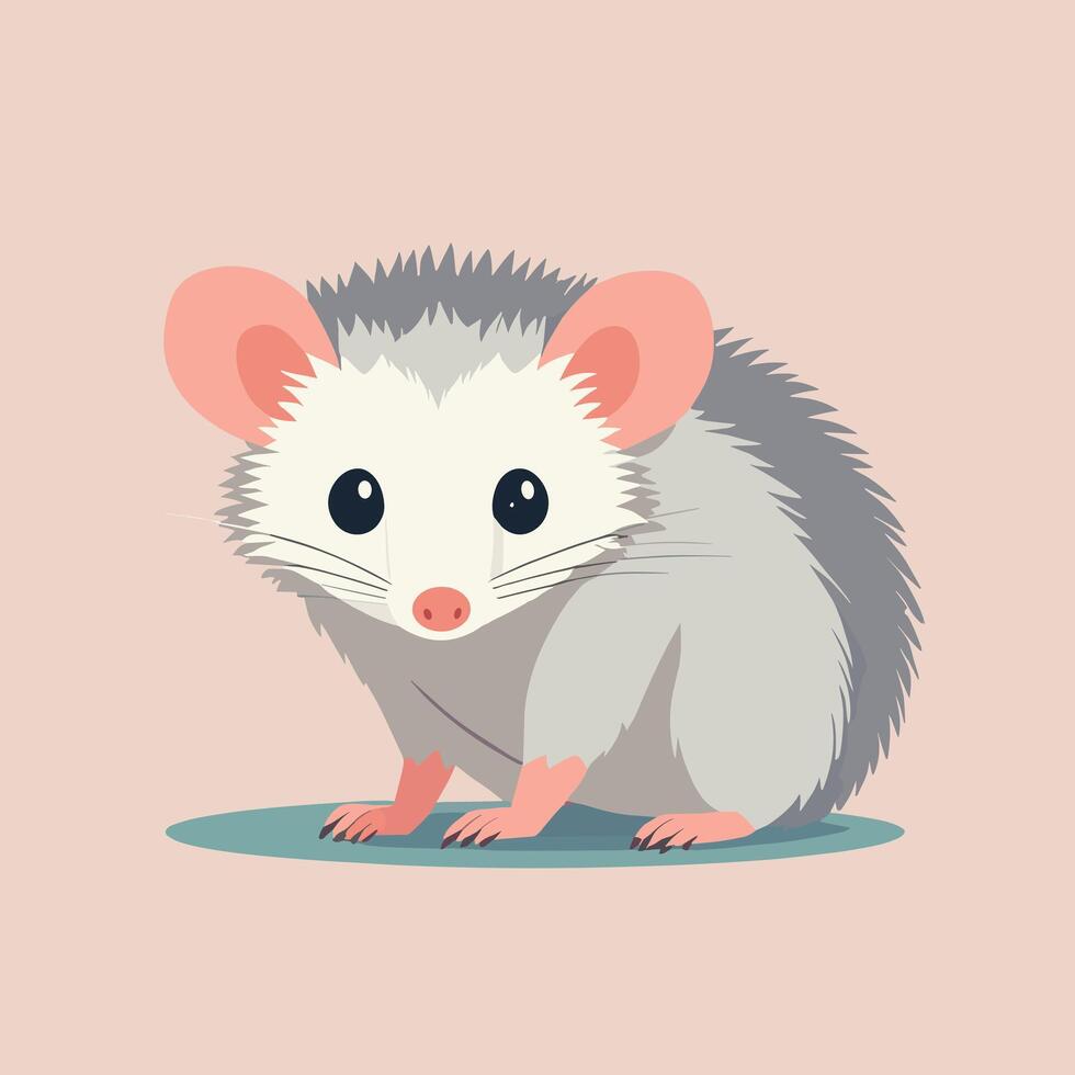 Opossum cartoon illustration clip art vector design