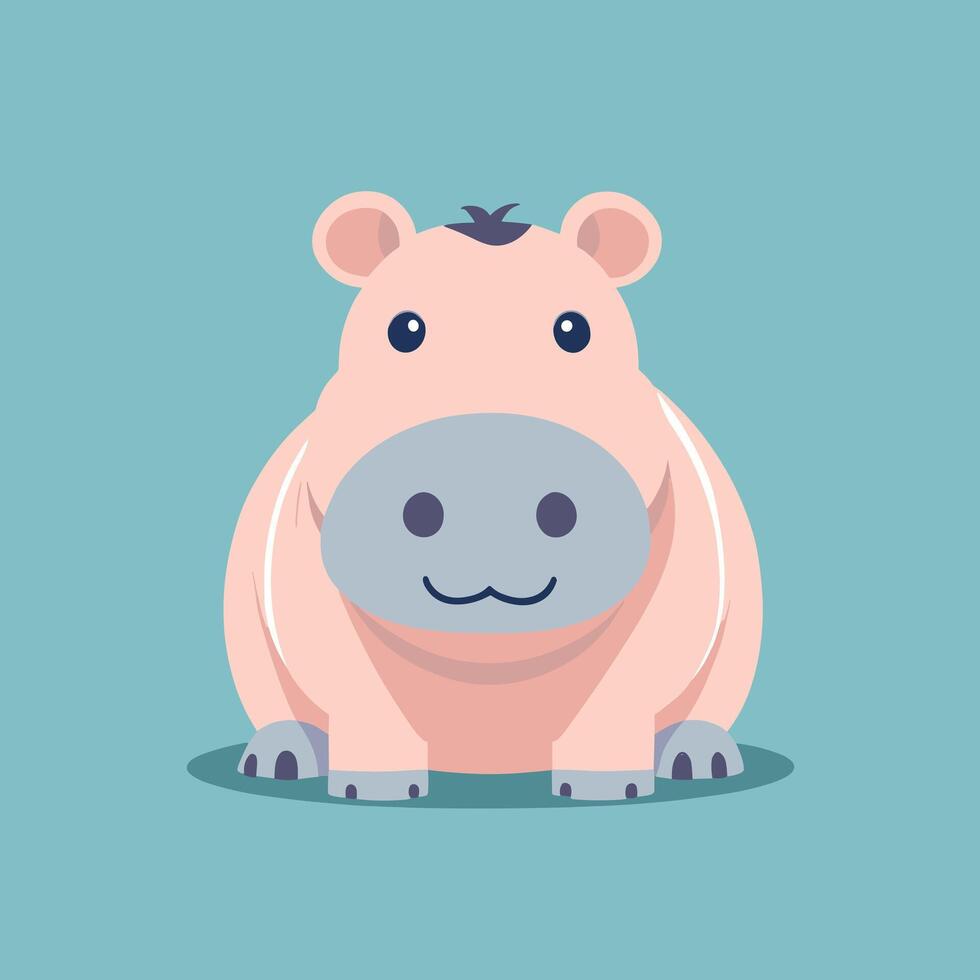 Hippo cartoon illustration clip art vector design