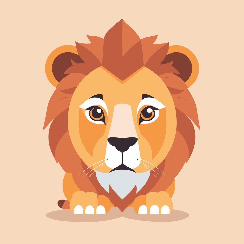 Lion cartoon illustration clip art vector design