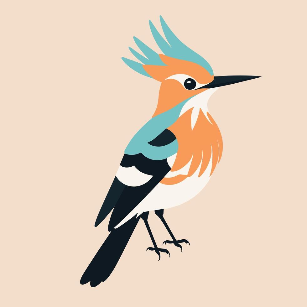 Hoopoe cartoon illustration clip art vector design