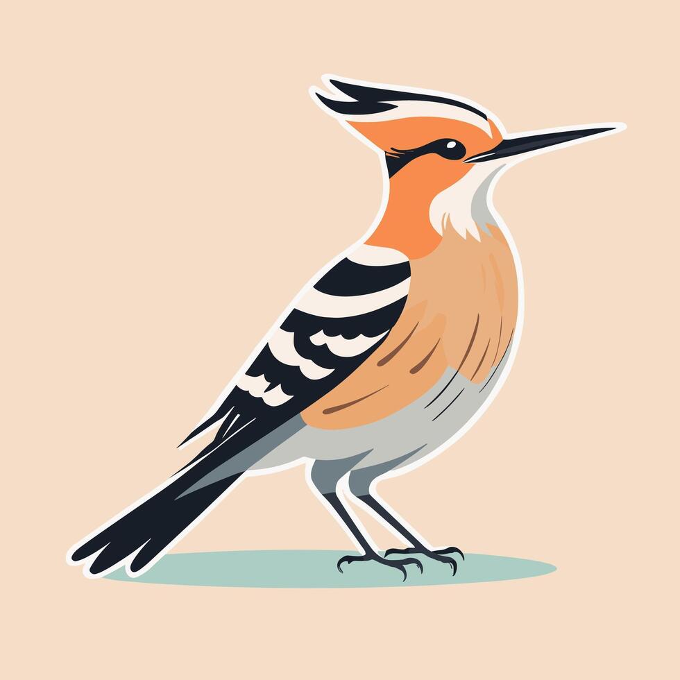 Hoopoe cartoon illustration clip art vector design