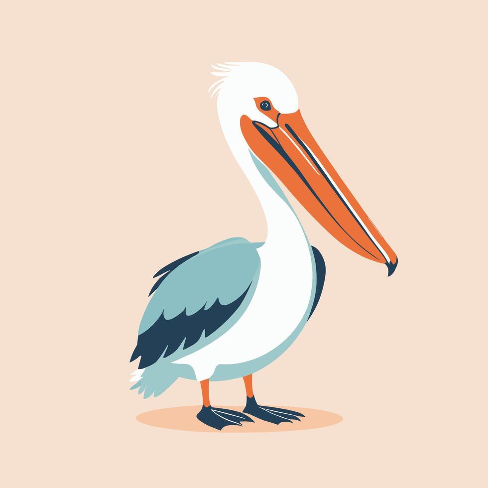 Cartoon pelican illustration vector design clip art drawing