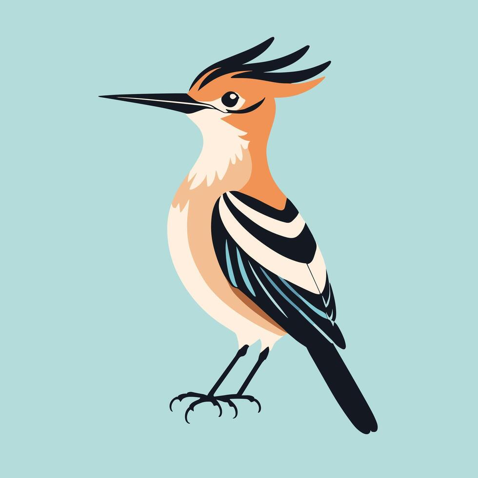 Hoopoe cartoon illustration clip art vector design