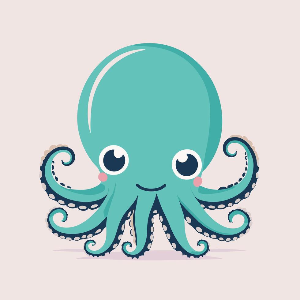 Octopus cartoon illustration clip art vector design