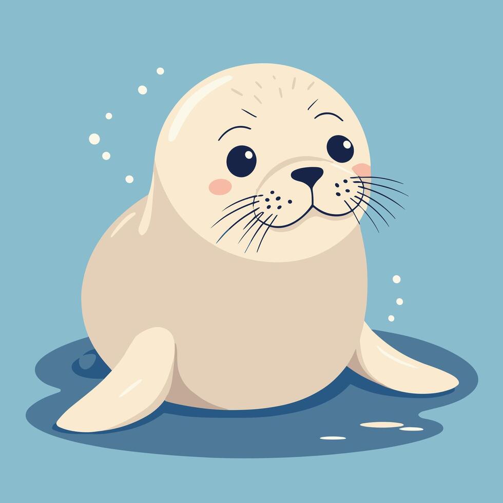 Cartoon seal cute vector illustration