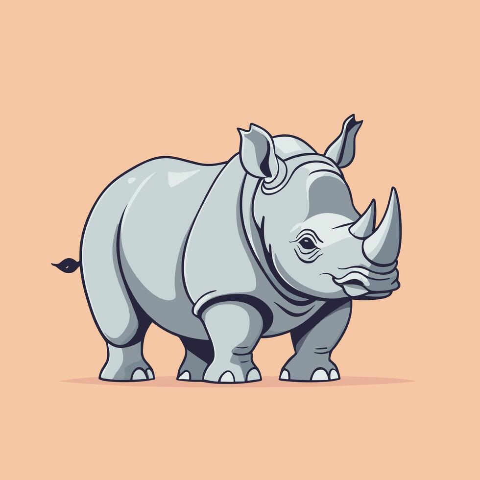 Rhino cartoon illustration clip art vector design