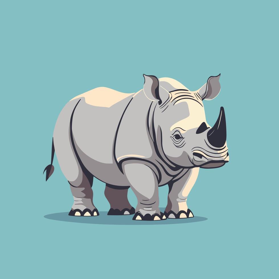 AI generated Rhino cartoon illustration clip art vector design