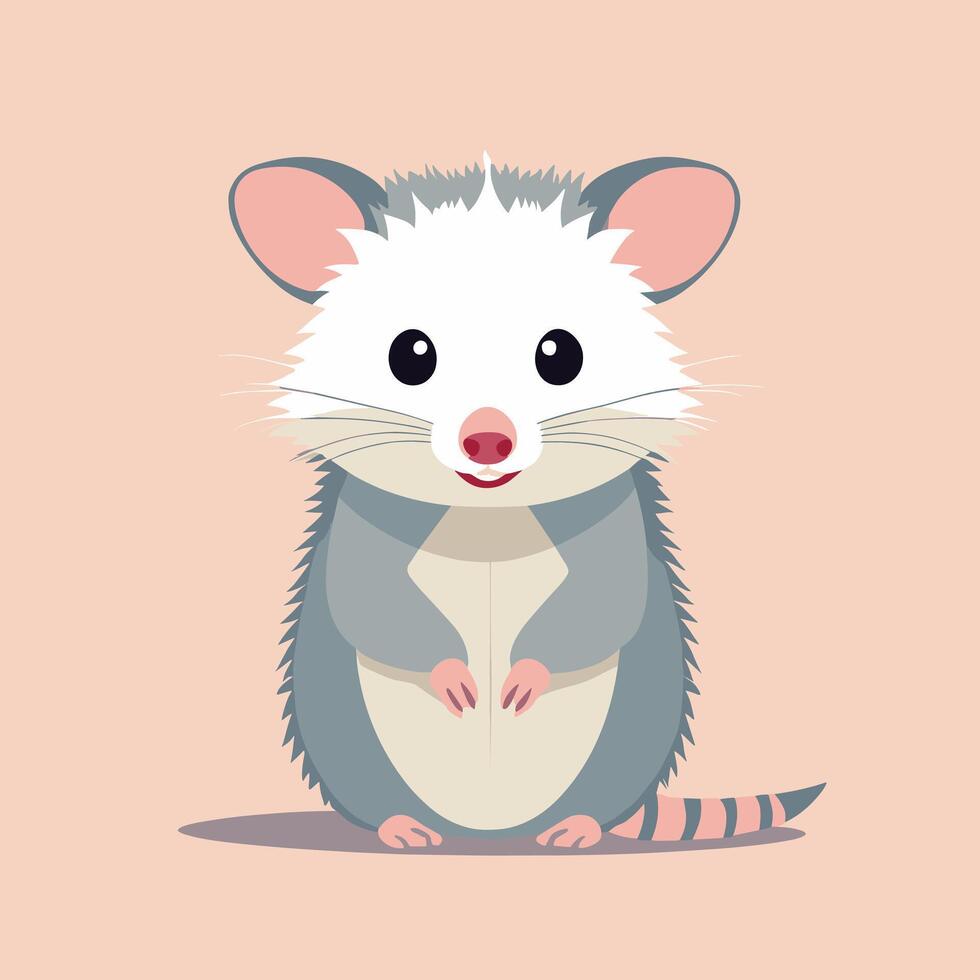 Opossum cartoon illustration clip art vector design