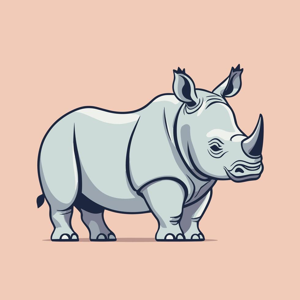 Rhino cartoon illustration clip art vector design