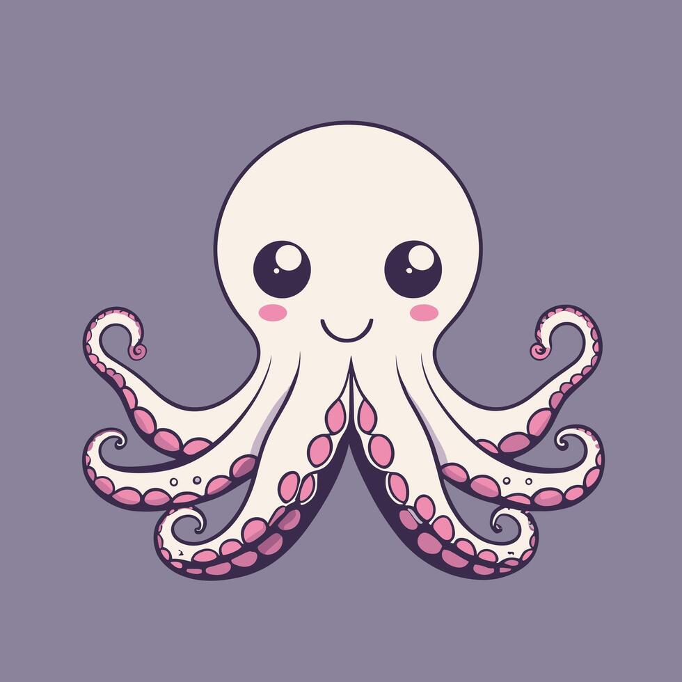 Octopus cartoon illustration clip art vector design