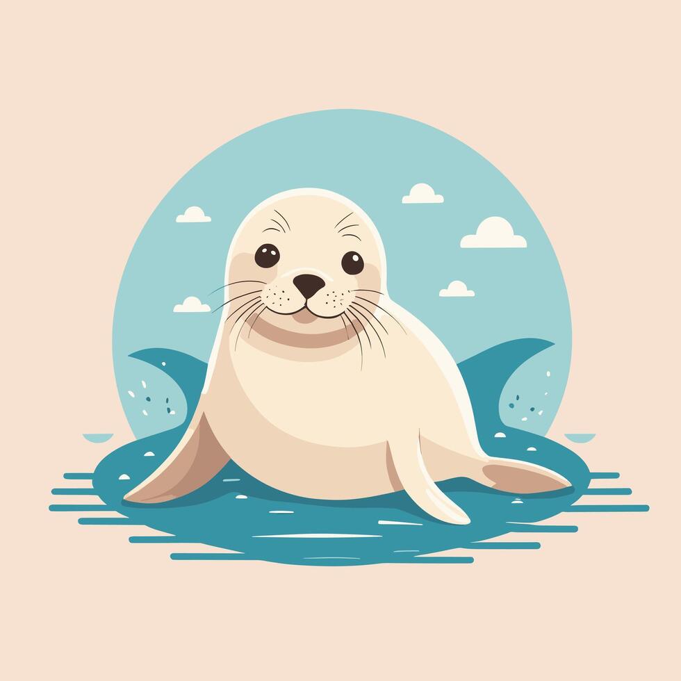 Cartoon seal cute vector illustration