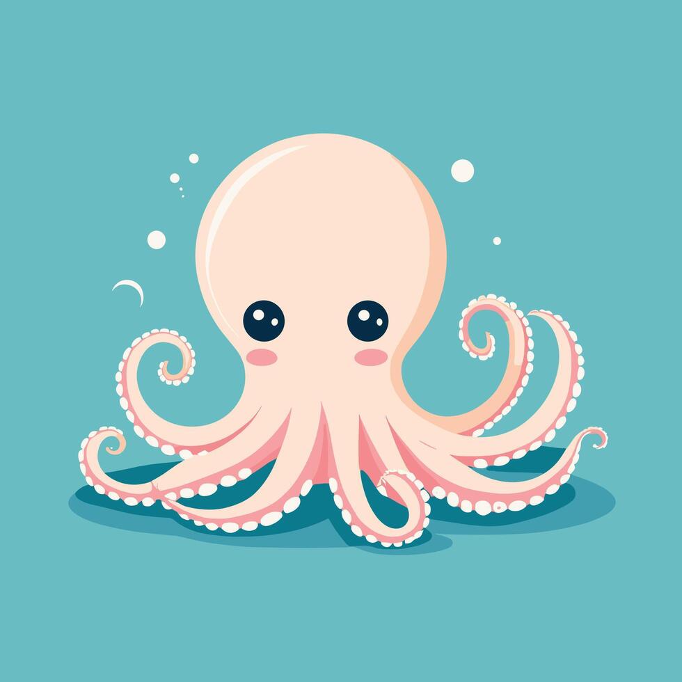 Octopus cartoon illustration clip art vector design